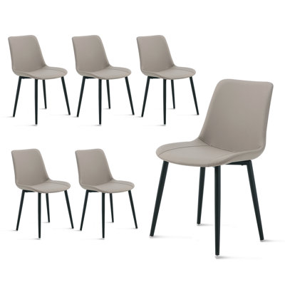 Leather Dining Chairs, Mid Century Modern Faux Leather Kitchen Chairs