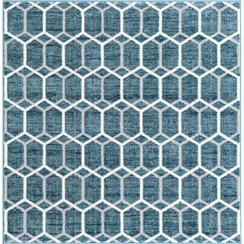 Eshin Geometric Indoor Rug, Square 7'