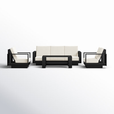 Sterling 4-Piece Outdoor Seating Group with Swivel Chairs and Sunbrella Cushions
