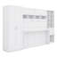 Lit escamotable double, lit escamotable en bois avec placard, tiroirs et tablettes
