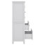 Large armoire de rangement pour la salle de bain, rangement autoportant avec deux portes et tiroirs, tablette réglable-1419441693