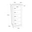 45 cm W Chest of 5 Drawers
