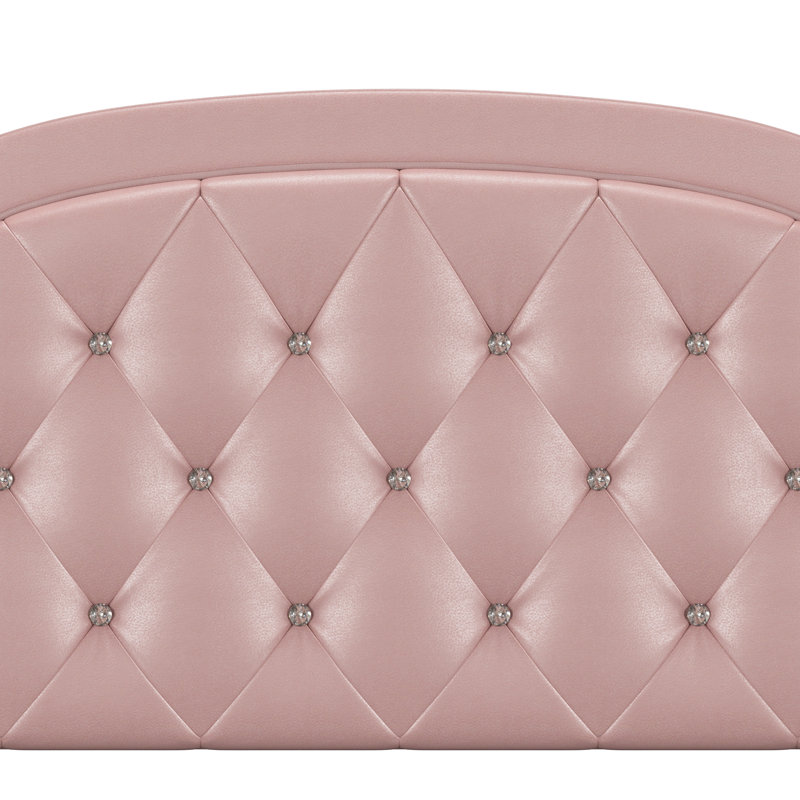 Tête de lit tapissier Keltner, Double, Rose