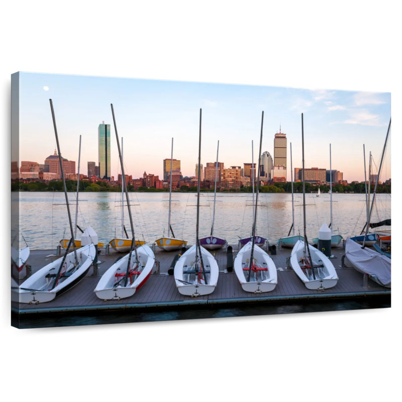 Mehar Sailboats Docked In Boston, 16" H x 24" W