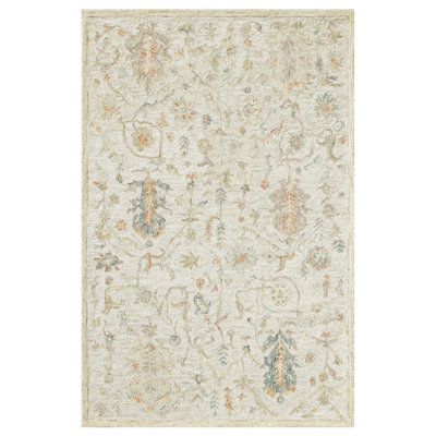 Floral Handmade Traditional Natural Wool Indoor Area Rug
