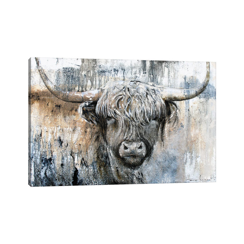 Highland Cow II - Giclée sur toile tendue avec châssis, H 18 po x l 26 po