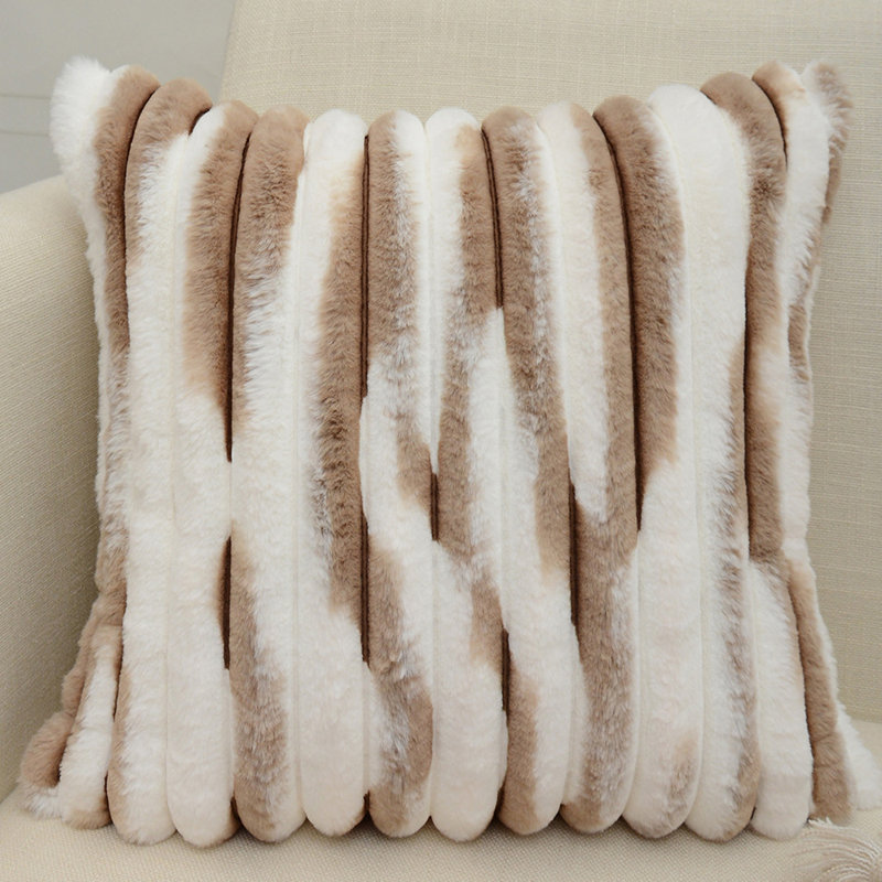 (Couvertures seulement) Ensemble de 2 housses de coussin texturé à nervures, Café