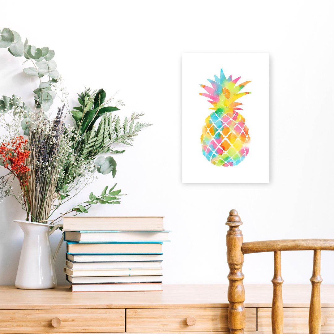 Pineapple Abstract Colorful Contemporary Fruit Nature Wall Art Print