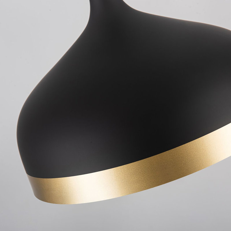 Luminaire suspendu 1 lumière Dash, Noir / or, H 11 po x l 12 po x P 12 po