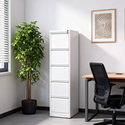 5-Drawer Vertical Metal File Cabinet, Maximum Capacity Heavy Duty Storage with Full-Extension Drawers & Safety Interlock by Inbox Zero