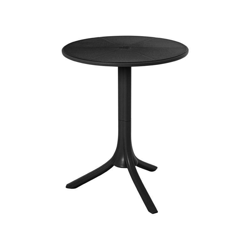 Table d'appoint d'extérieur ronde 23,6 po Giannie, Noir