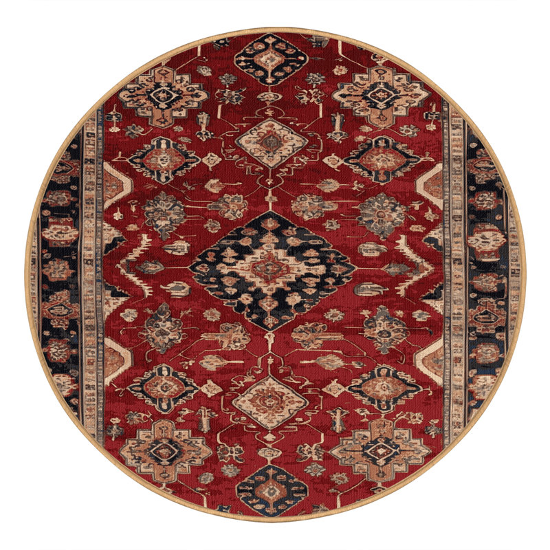 Tapis brun lavable à la machine, Rond 5 pi