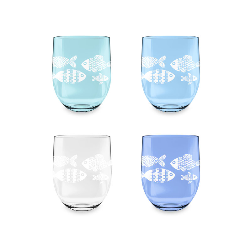 Emilio 16oz. Acrylic Drinking Glass Set