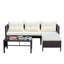 Ensemble de conversation pour patio extérieur 3 pièces Ensemble de conversation Canapé modulaire en osier Ratten