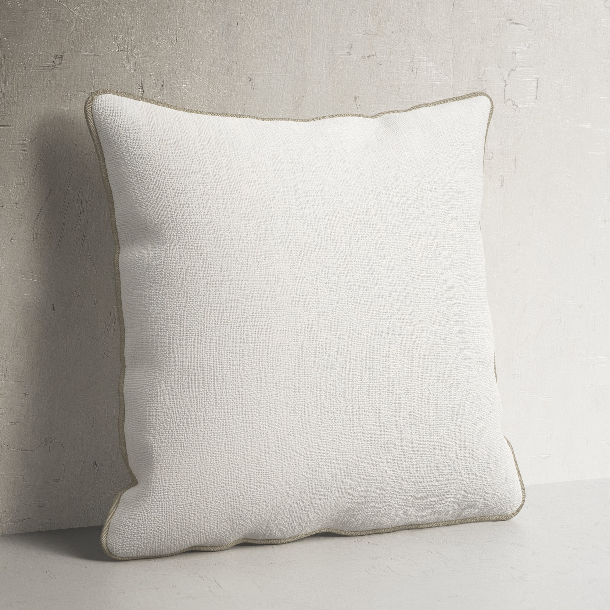 Fiora Cotton Throw Pillow, Ivory