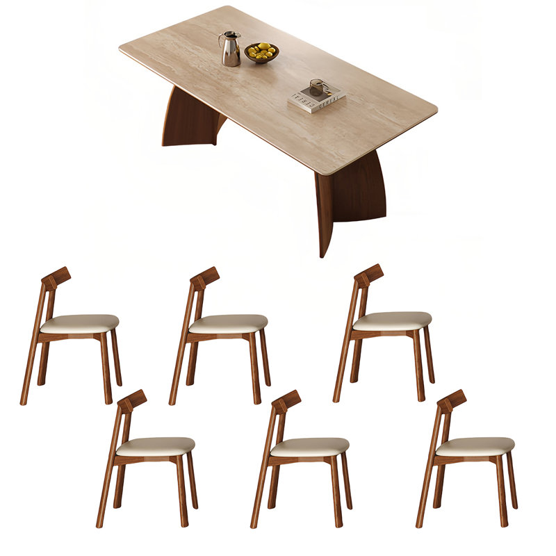Ensemble de table de salle à manger rectangulaire et chaises, H 29,52 po x L 55,11 po x l 31,49 po