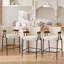 Tabouret de bar enveloppant en noyer avec siège et accoudoirs rembourrés-1338318430