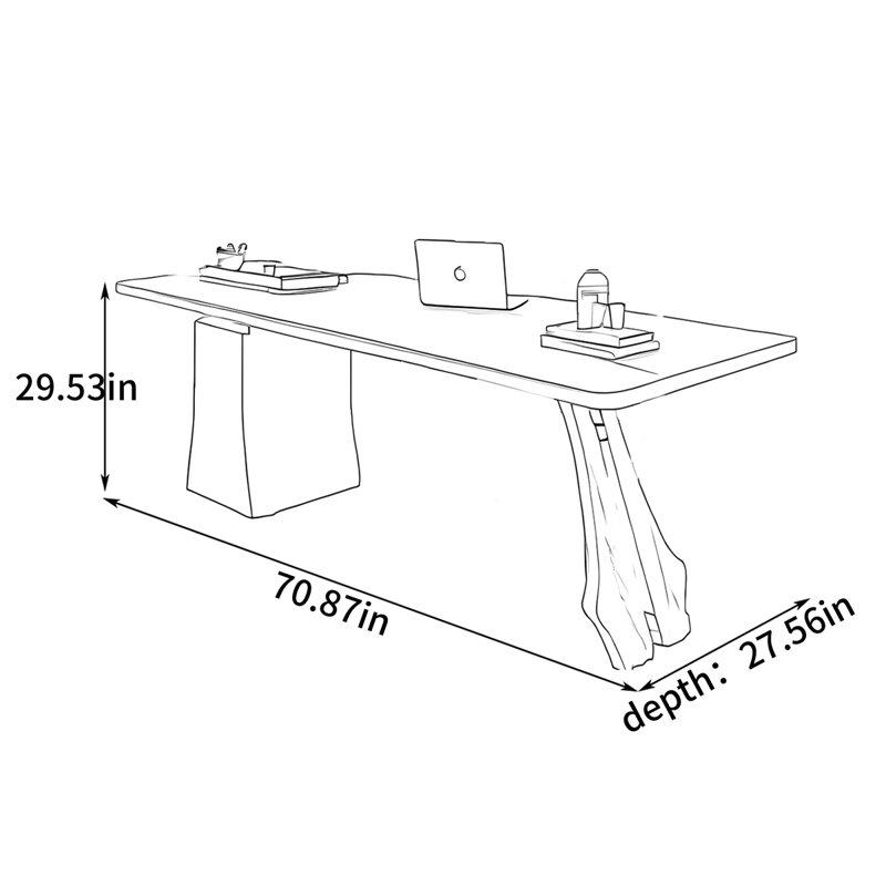 Bureau Creative Design, H 29,53 po x l 70,87 po x P 27,56 po