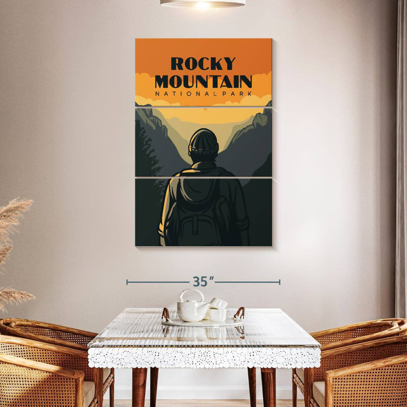 Senne Rocky Mountain Hiking Poster, 50" H x 32" W