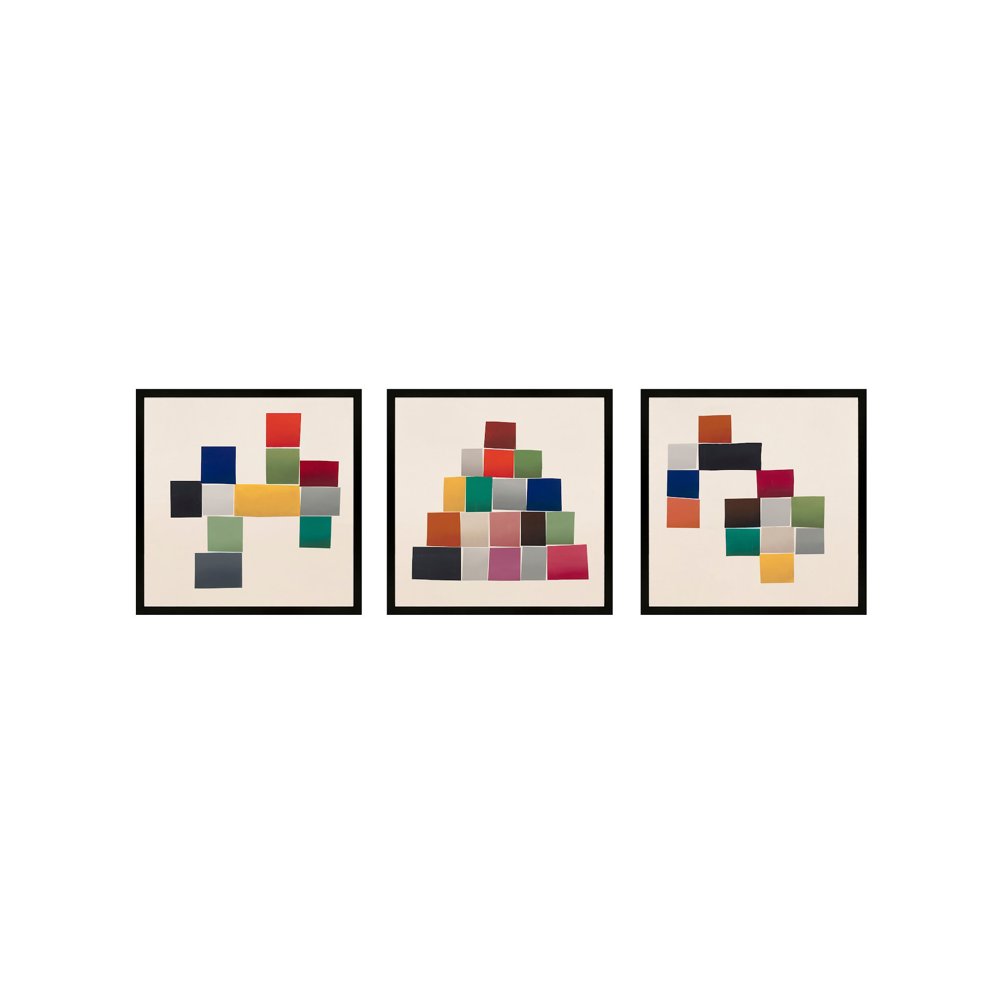 Jewels. Set Of 3 by Lee Lessem, Black Framed, 44" H x 44" W x 1.25" D
