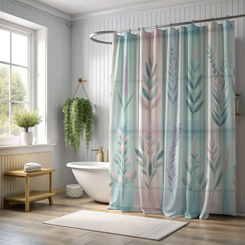 Rideau de douche 1 pièce Cozy Plaid, H 74 po x l 40 po