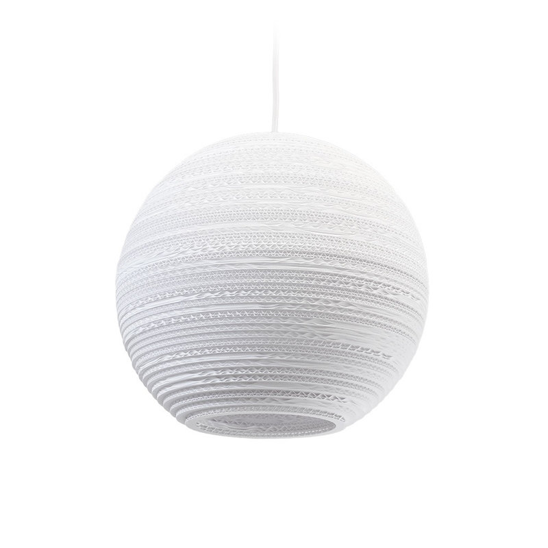 Luminaire suspendu Scraplights Moon 14 blanc, H 12 po x l 14 po x P 14 po, Blanc
