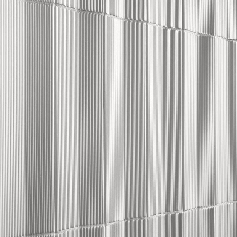 Carreau de céramique à motif concave de niveau 3,93 po x 15,74 po, blanc