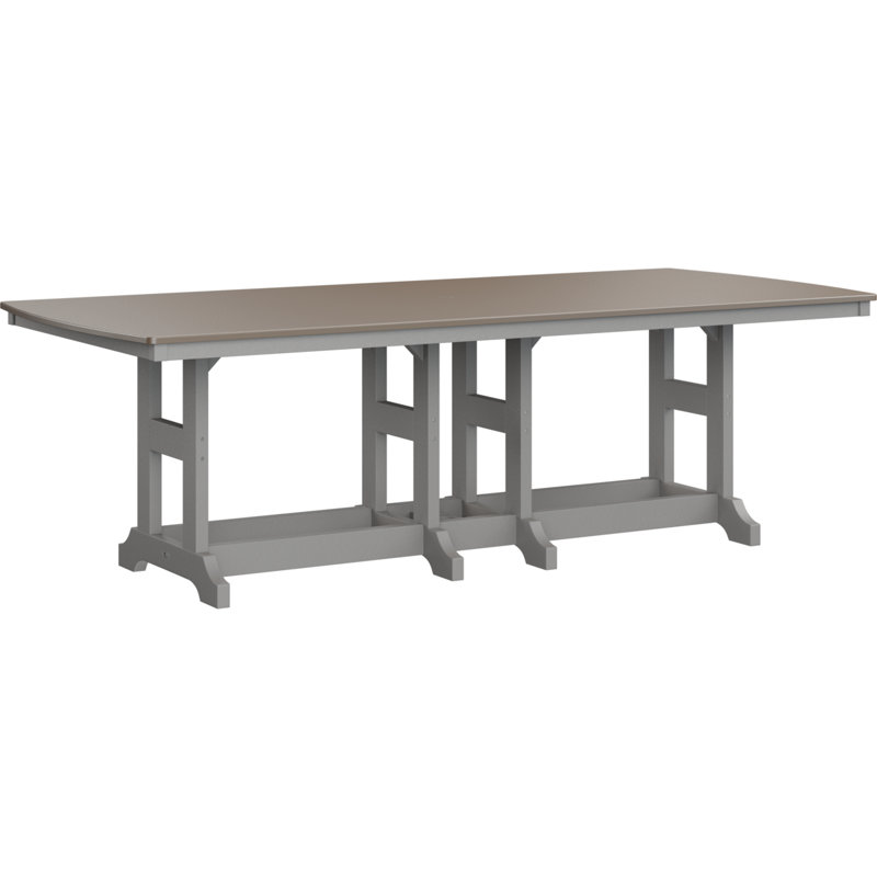Berlin Gardens Garden Classic Rectangular Bar Table, Light Gray, Hammered Top Bronze, 39.5" H x 96" W x 44" D