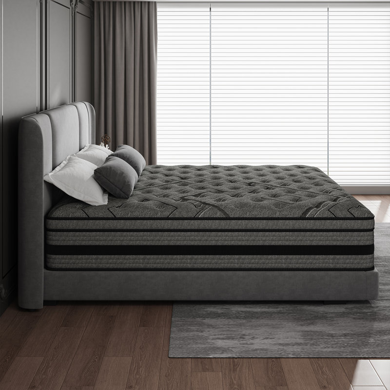 Matelas hybride 12 po - ressorts ensachés, isolement de mouvement pour un sommeil profond, Grand lit