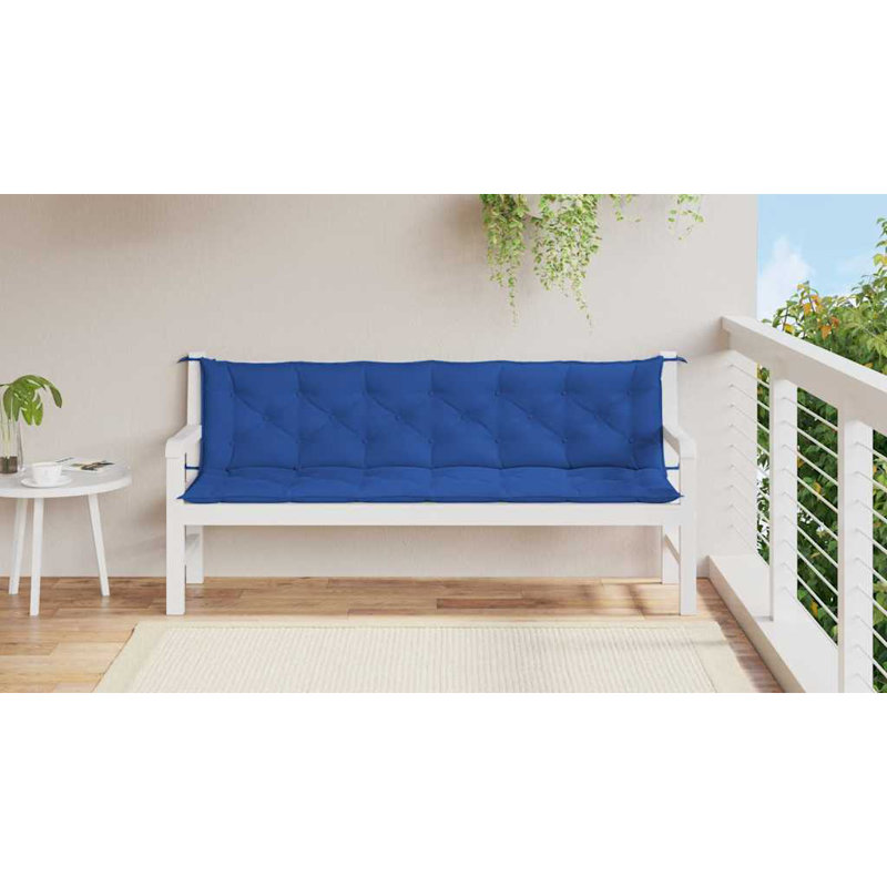 Ensemble de 2 coussins de banc d'extérieur Garden, 19.7" H x 78.7" W x 1.1" D, Fabric - Blue
