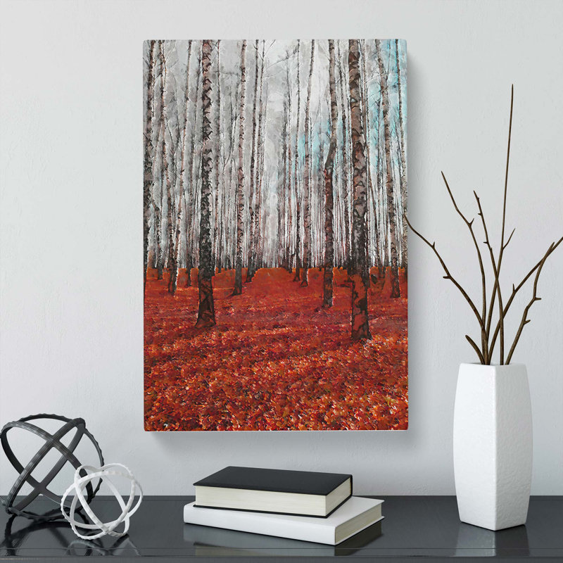Rows Of Trees In Abstract - Wrapped Canvas Print, 76cm H x 50cm W x 3cm D