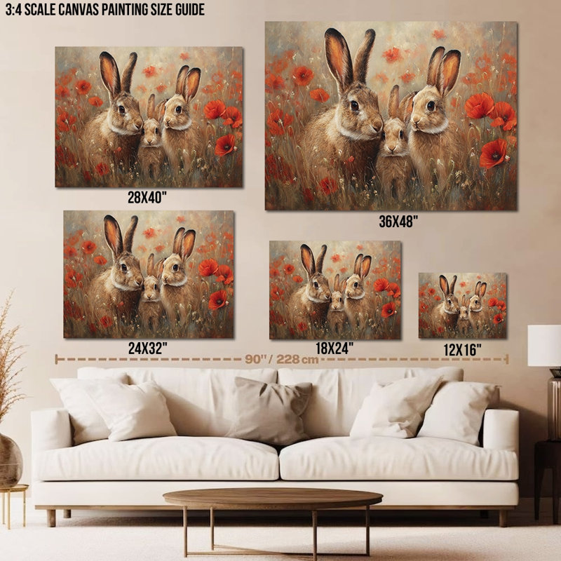 Art mural de lapin de Pâques GUTTATY, décoration murale de photos de lapin de Pâques au printemps, décorations murales de fleurs de lapin et de printemps, impressions de Pâques pour le salon, la chambre à coucher, la chambre d'enfant, la chambre de bébé prête à être suspendue 20 po x 30 po