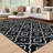 Geometric Machine Washable Rug with Rubber Backing for Living Room Moroccan Non-Slip Dining Room Rug Easy-Cleaning Floor Carpet for Bedroom Office Playroom-1350018253