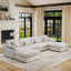 Upholstered U-shaped Symmetrical Sectional With Ottoman-1963980653