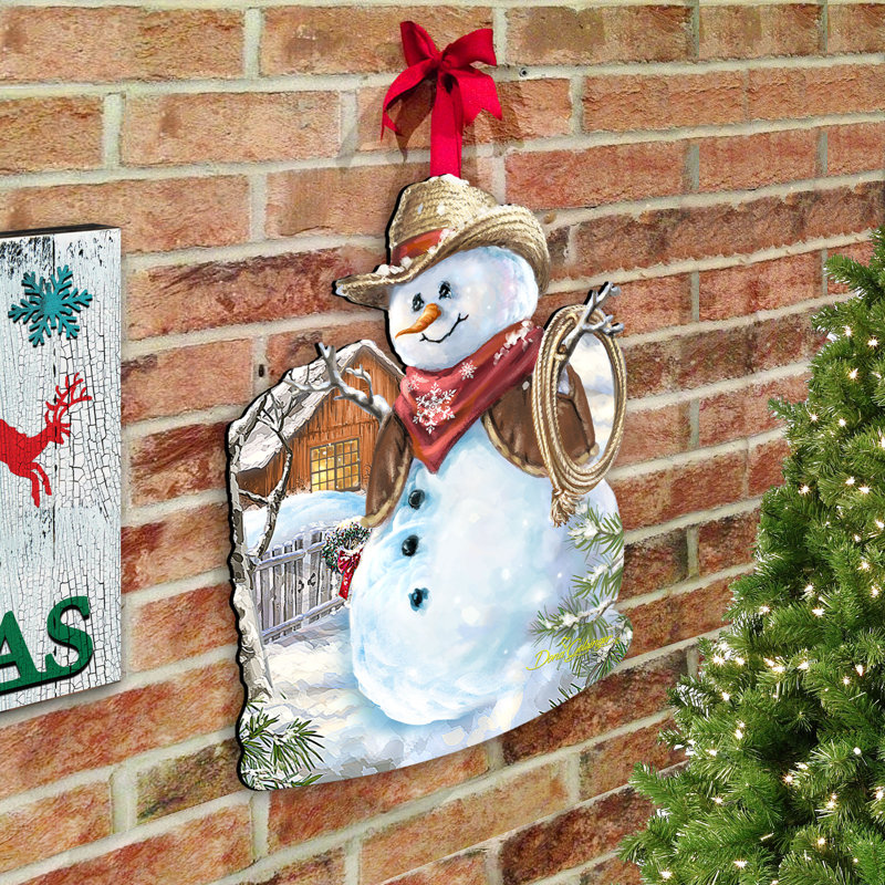 Crochet de porte Cowboy Snowman