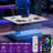 Lift‑Top Coffee Table with RGB LED & Charging Ports-725253663