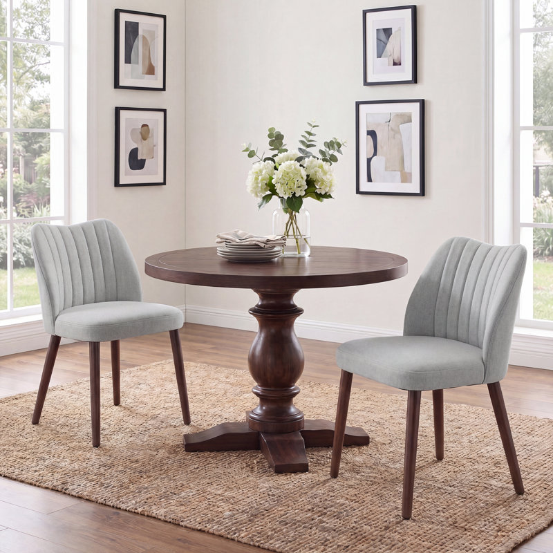 Upholstered Dining Chair, Light Gray