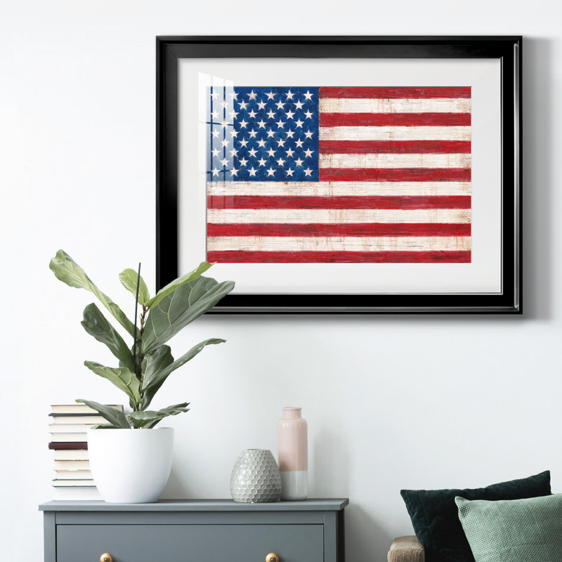 «Old Glory», reproduction encadrée de qualité supérieure - prête à être accrochée, H 18,5 po x l 24,5 po, Noir