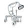 P1014 British Telephone Tub Faucet with Metal Handheld Shower and Lever Handle