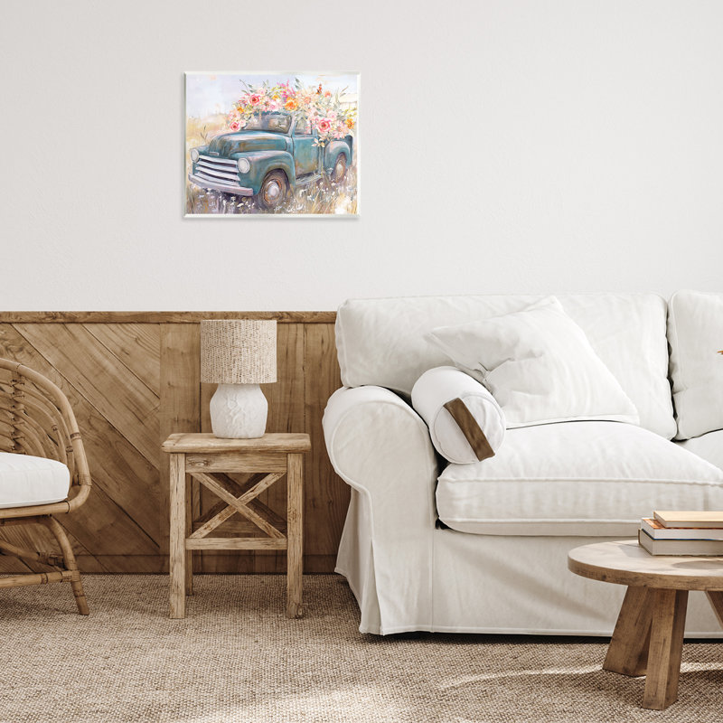 Plaque murale camion de fleurs Country Cargo, design par Nina Blue