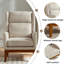 Fauteuil d'appoint moderne de 26,18 po de largeur, fauteuil de lecture à haut dossier en mélange de polyester, fauteuil club rembourré, canapé simple avec pieds en bois-118033195