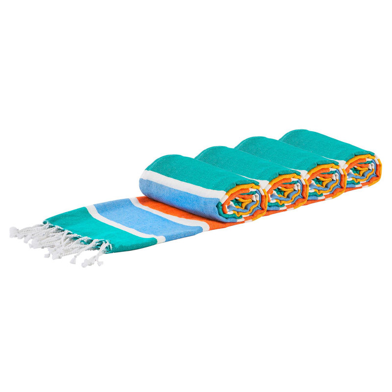 Nicola Spring - Deluxe Cotton Turkish Bath Towels - Multi Stripe