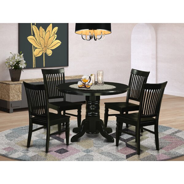 Three Posts™ Gean Solid Wood Pedestal Dining Set & Reviews | Wayfair