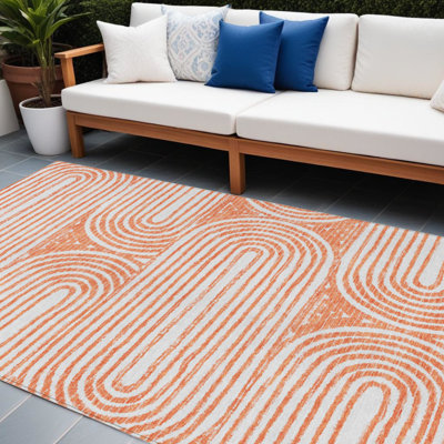 Tapis extérieur lavable antidérapant 9 pi x 12 pi Salmon