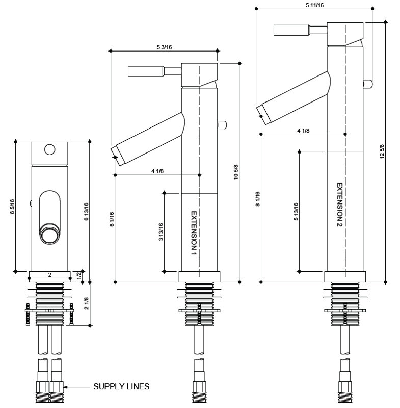 Robinet de lavabo vasque Echo, Nickel satiné