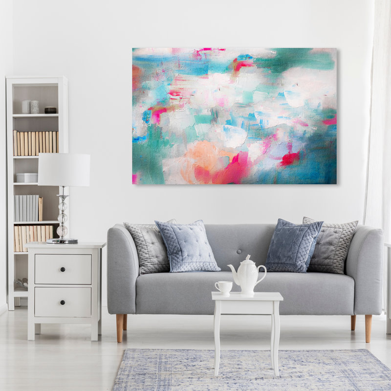 «Abstract Hug Me», peinture sur toile, Toile tendue, H 36 po x l 54 po