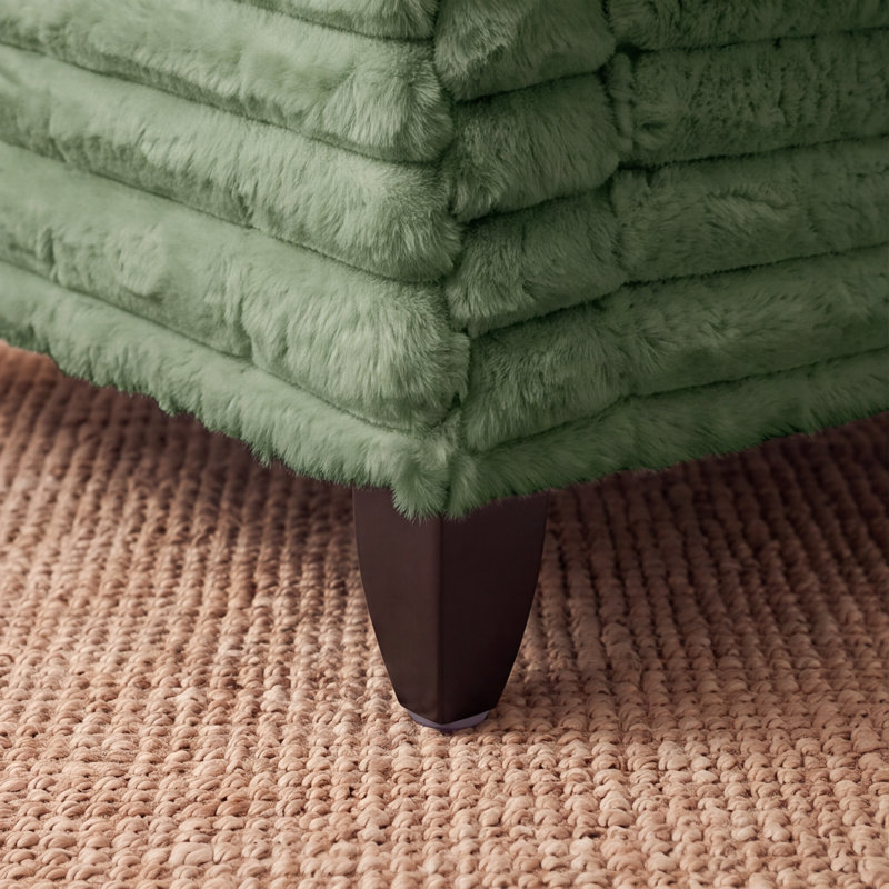 Fauteuil d'appoint en velours côtelé de 47 pouces avec coussins et pieds en bois massif, Velours côtelé vert