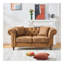 Canapé en tissu 66 po Chesterfield ‌Tech, canapé à accoudoirs roulés en tissu High-Tech, canapé rembourré de style Mid-Century, canapé 2 places pour salon, bureau, appartement, brun-1182913020