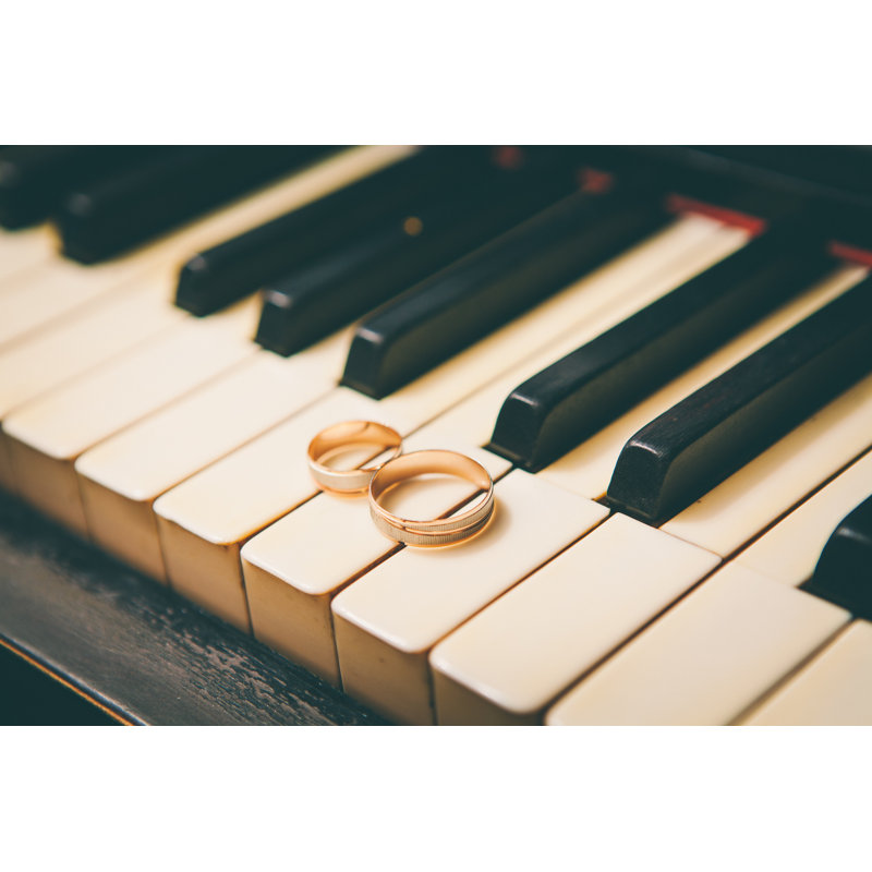Wedding Rings On Piano - Wrapped Canvas Print, 81cm H x 122cm W x 3.8cm D