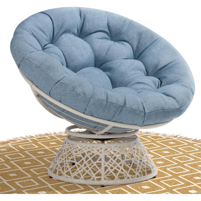 Fauteuil d'appoint pivotant avec coussin extra épais Ariyelle Papasan pour un confort ultime